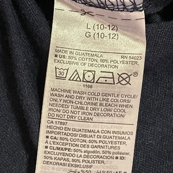 Old Navy Boy's Short Sleeve "Weekend Warrior" Navy Blue Pullover T-Shirt Sz: L - Picture 4 of 5